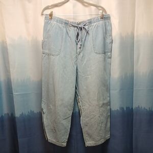 Light Blue Denim Capri Pants